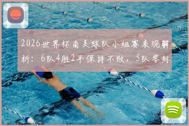 2026世界杯南美球队小组赛表现解析：6队4胜2平保持不败，5队零封对手彰显防守实力